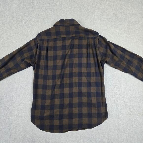 Bonobos Shirt Mens Size Medium Slim Fit Brown Navy Buffalo Plaid Flannel - Picture 7 of 16